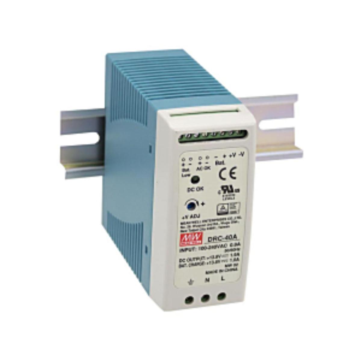 DIN RAIL PSU 40W 27.6V 0.95A W/BATT MW